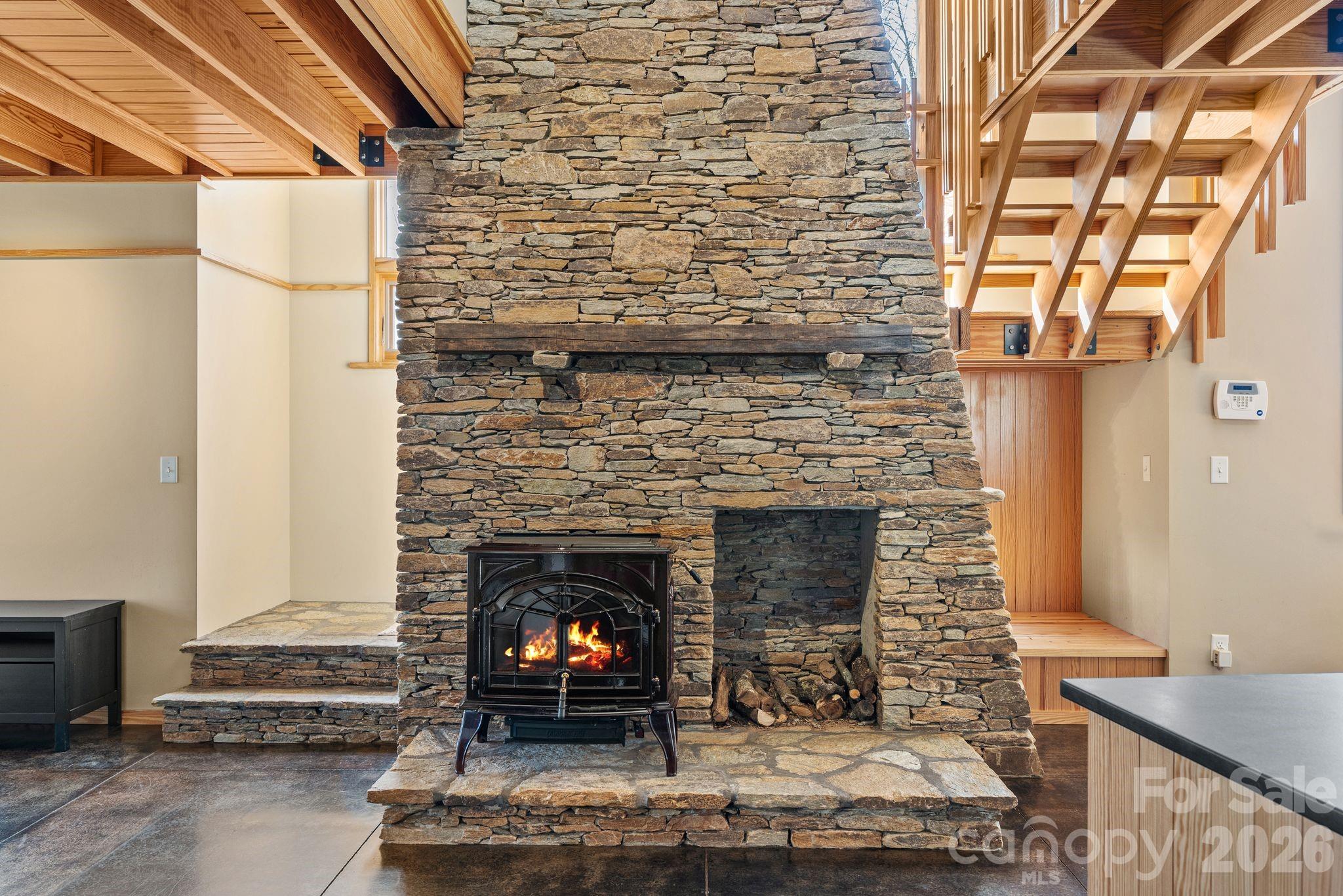588 Long Branch Road Swannanoa, NC 28778 - Photo 4 of 46 a living room with furniture and a fireplace