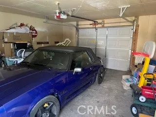 a car parked in a garage