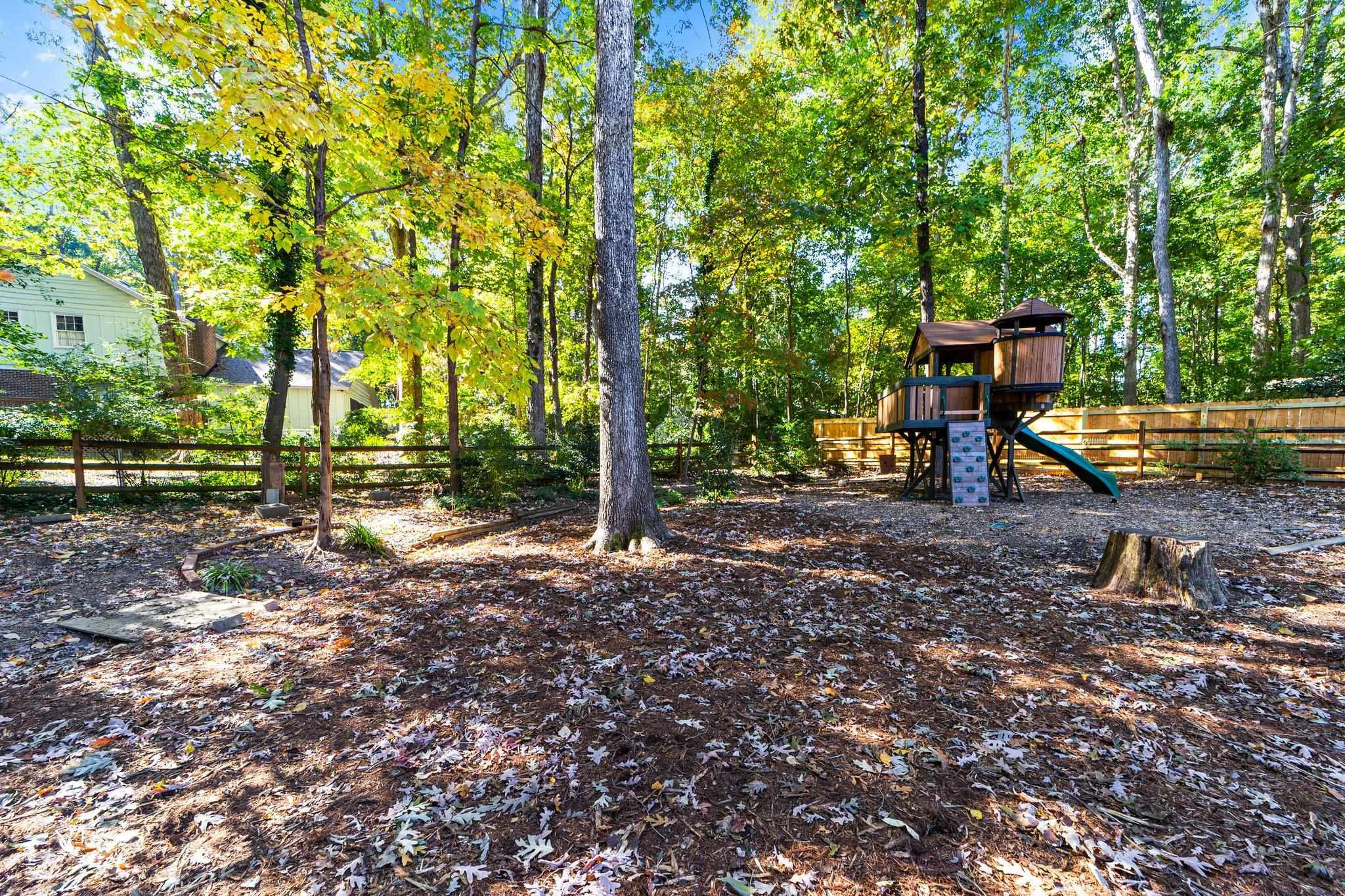 6909 Electra Drive Raleigh, NC 27607 - Photo 3 of 22 a childrens park with lots of trees