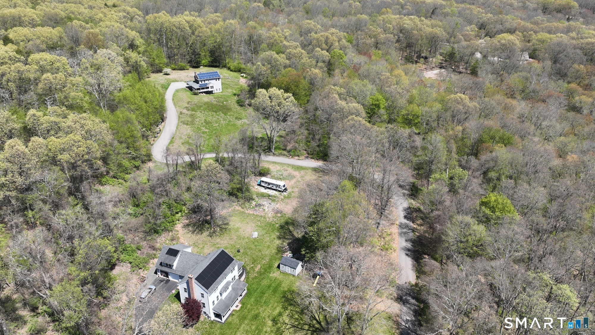 182 Cox Road Portland, CT 06480 - Photo 3 of 8 an aerial view of residential house with outdoor space