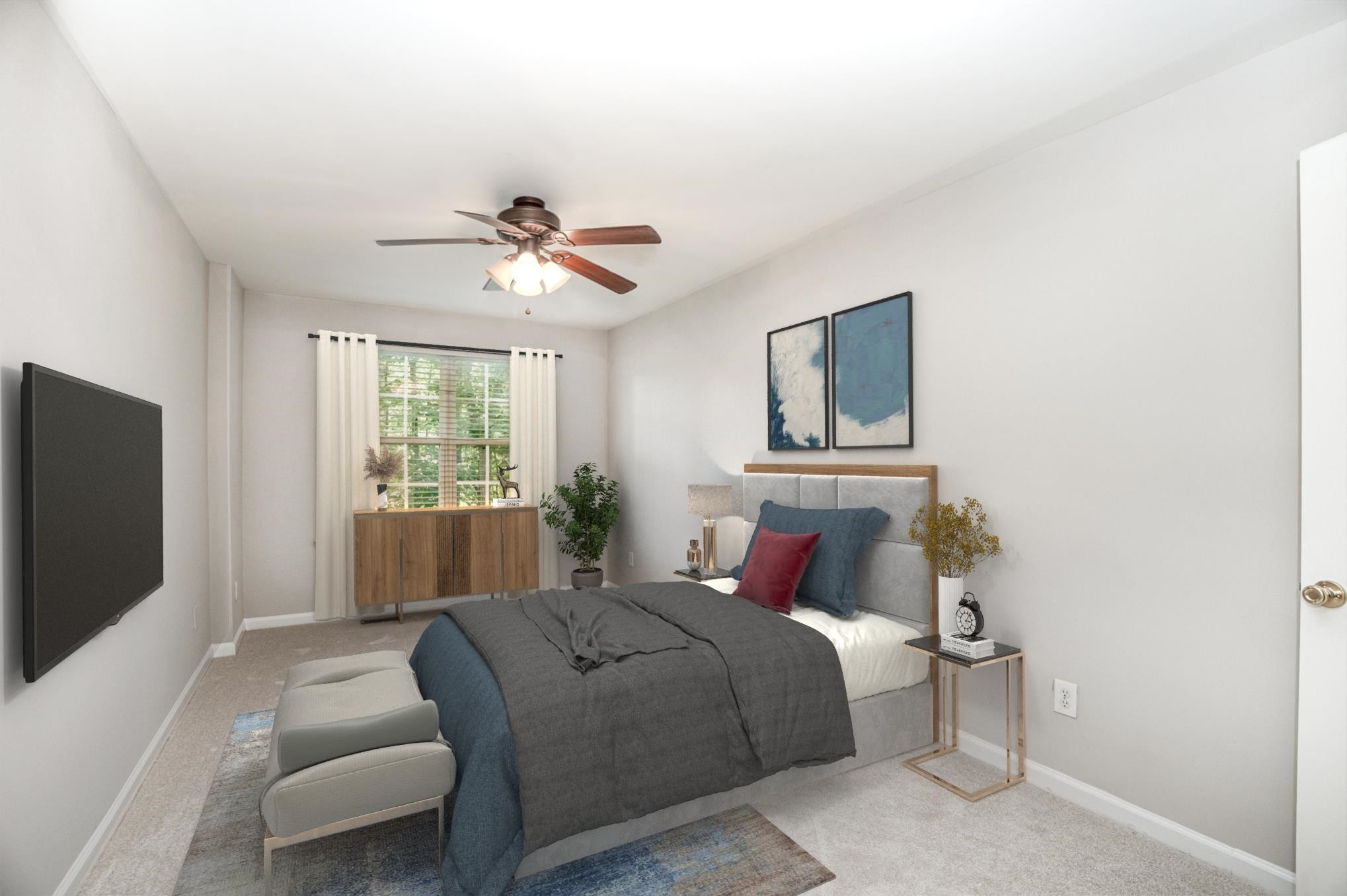 Virtually Staged Bedroom