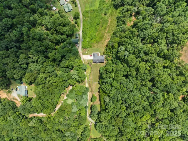 a view of a garden with an buildings