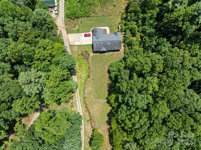 a map view of a garden with trees