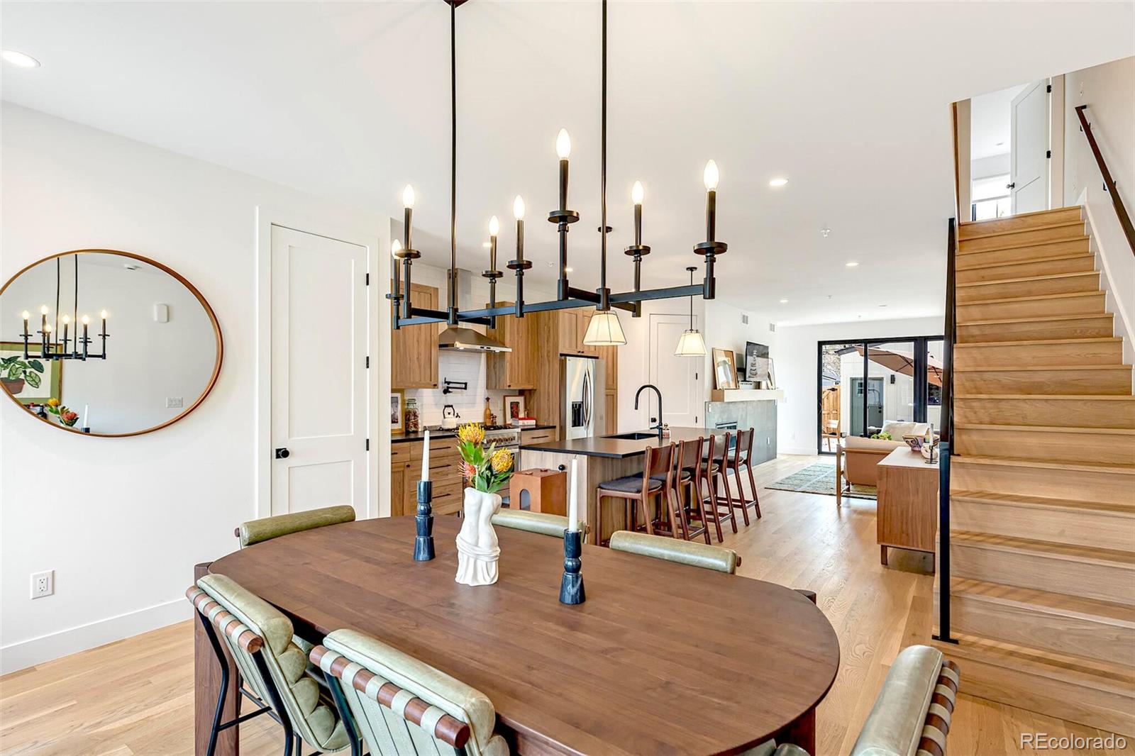 2455 Chase Street Edgewater, CO 80214 - Photo 15 of 46 a dining room filled chandelier and wooden floor