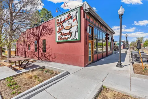 a view of a building with street view