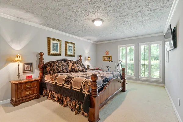 a bed room with a bed and a tv