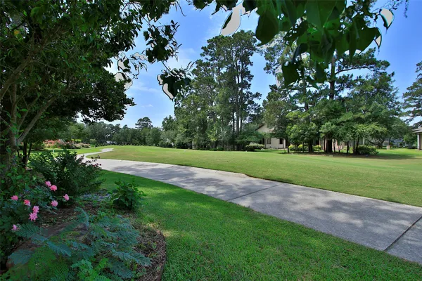 a view of outdoor space with green field and trees