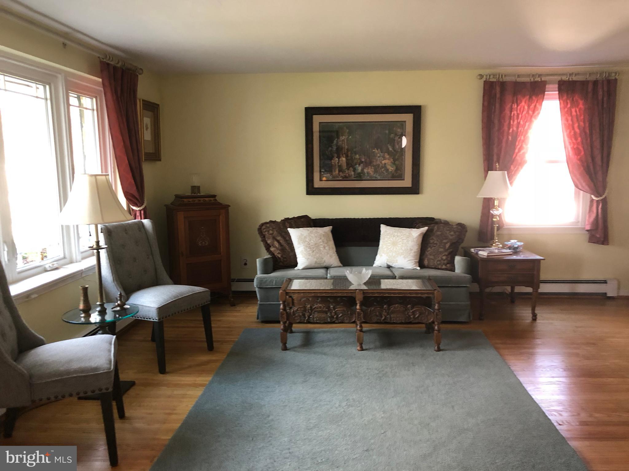 602 Burton Road Oreland, PA 19075 - Photo 7 of 47 Charming, Bright Living Room w/Refinished Hardwood