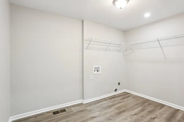 a view of a room with empty racks