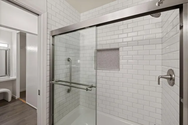 a bathroom with a shower