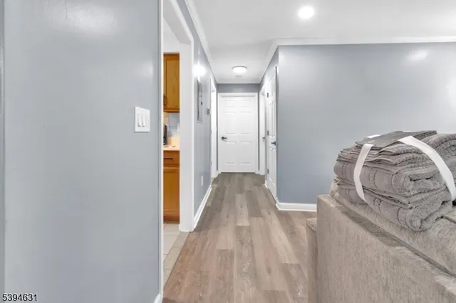 a view of livingroom with wooden floor