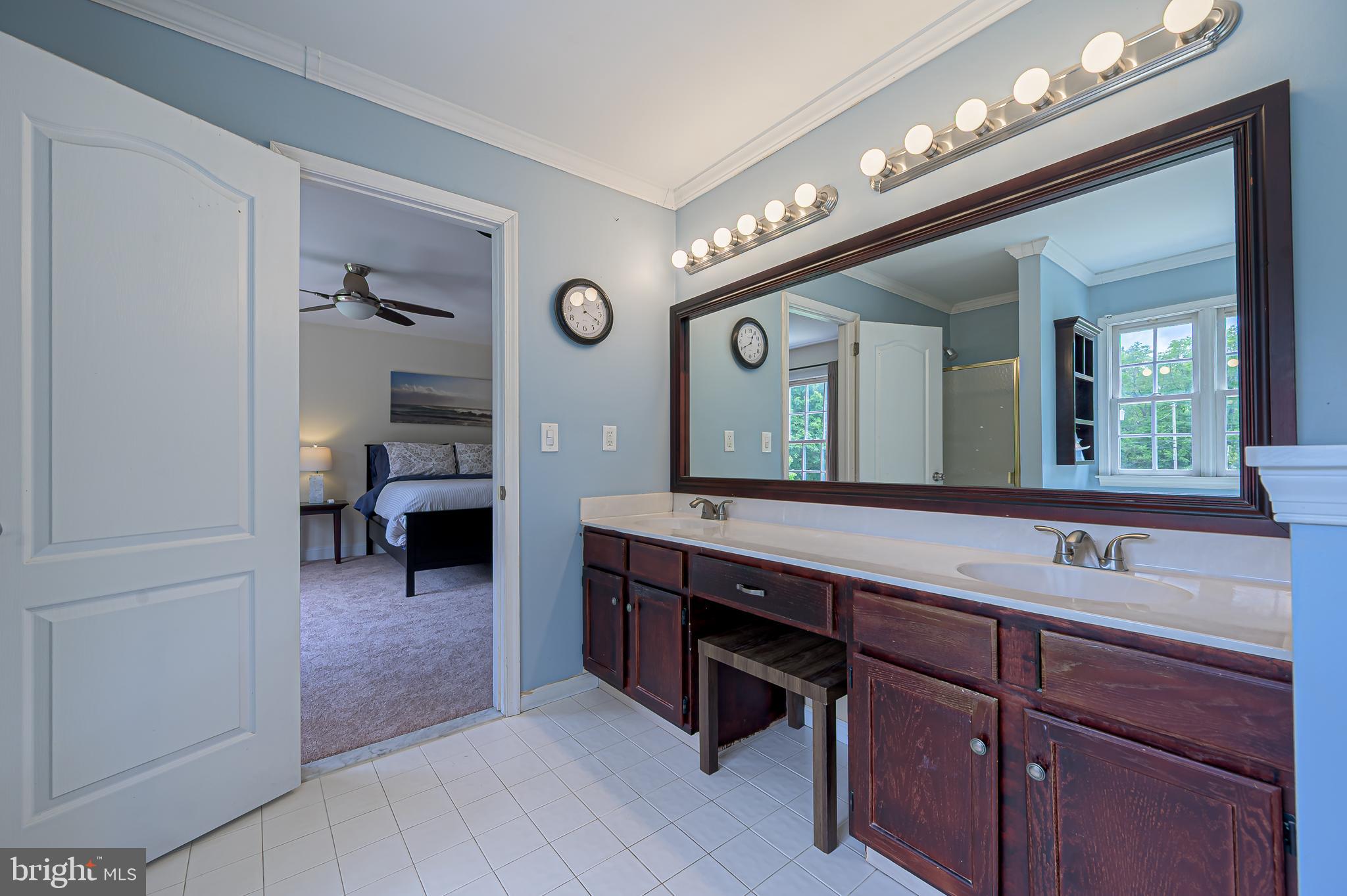 900 Elwood Road, Unit MULLICA Hammonton, NJ 08037 - Photo 24 of 56 a spacious bathroom with a double vanity sink and a mirror