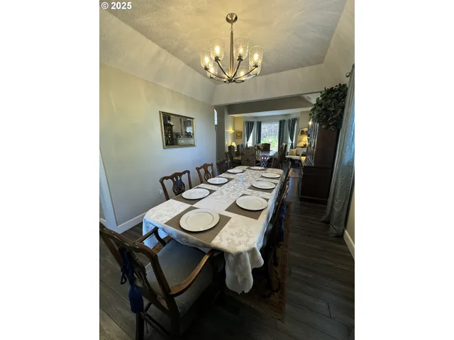 a view of a dining room and livingroom view