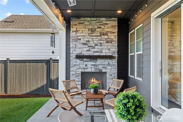 a glass door with yard in front of main door