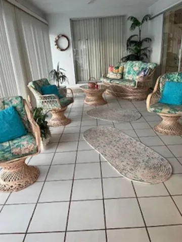 a living room with furniture