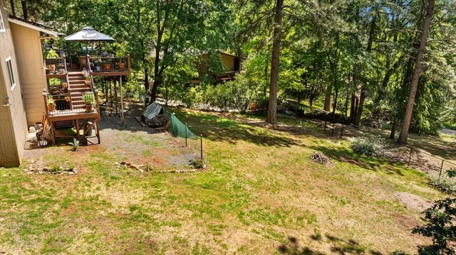 a view of outdoor space with seating area