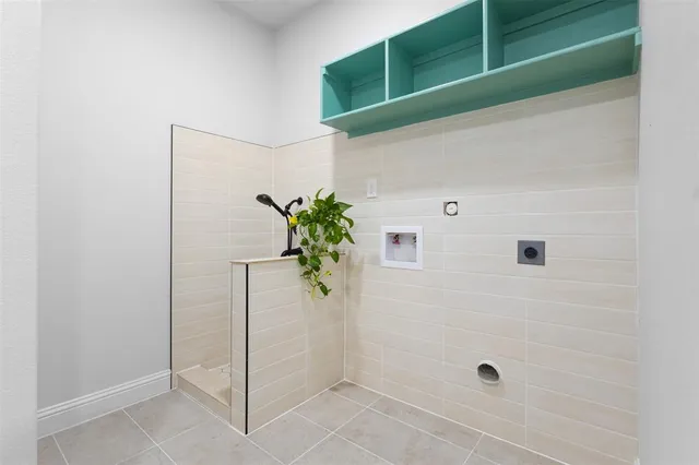 a bathroom with a shower