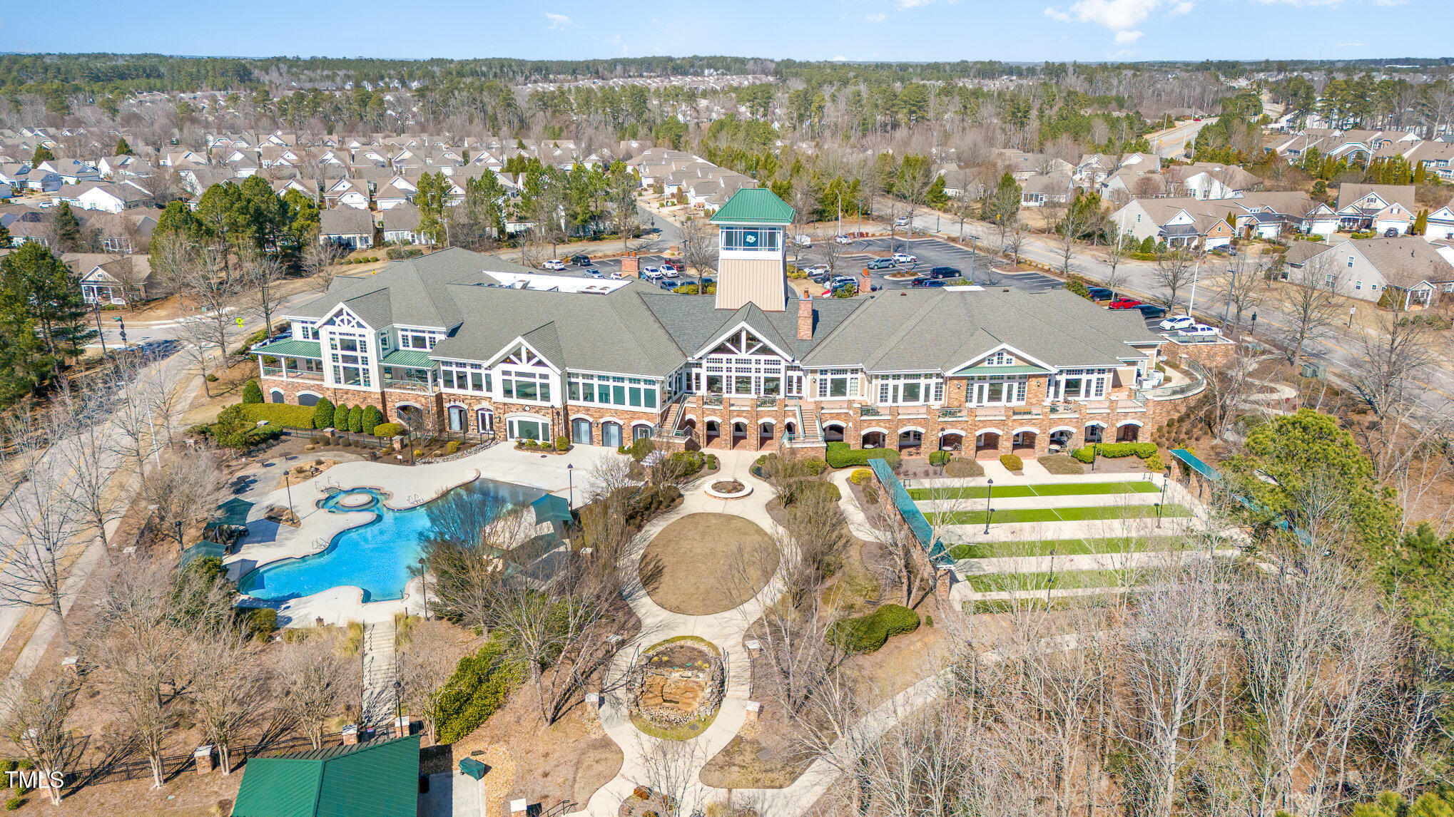 208 Beckingham Loop Cary, NC 27519 - Photo 44 of 47 an aerial view of residential houses with outdoor space and swimming pool