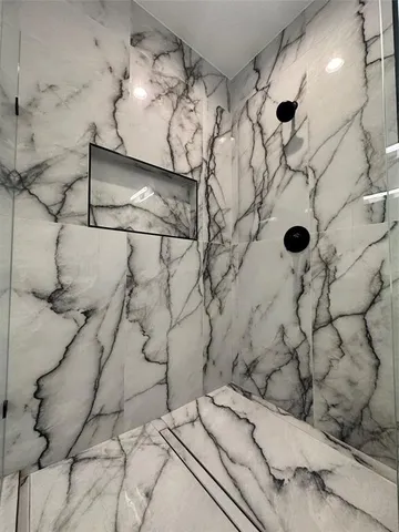 a bathroom with a shower