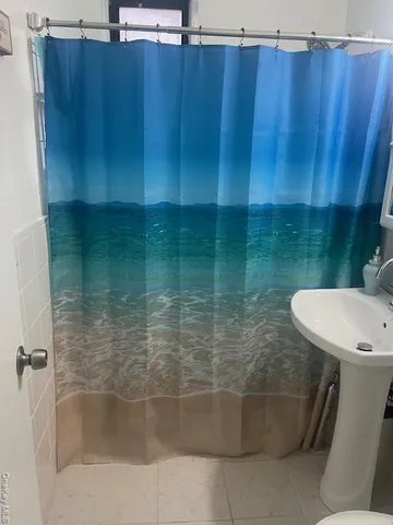a bathroom with a shower