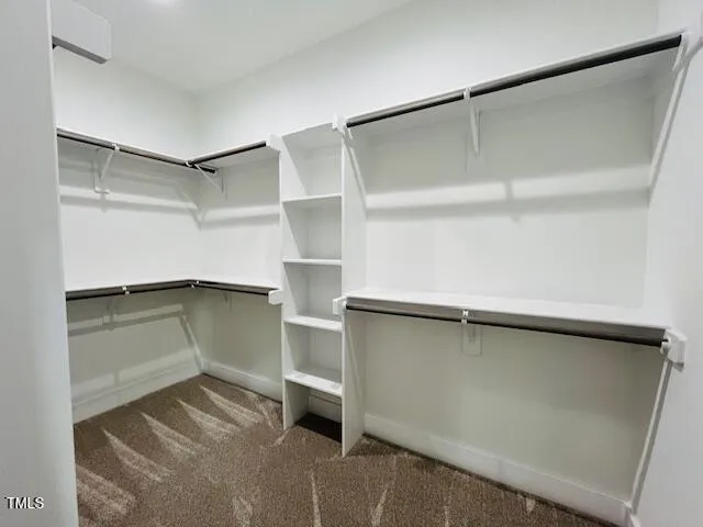 a storage room with cabinets