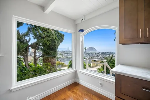 a view of a large window with an outdoor view