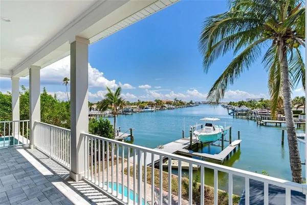 a balcony with view of lake