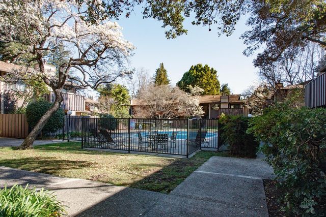 a view of a backyard