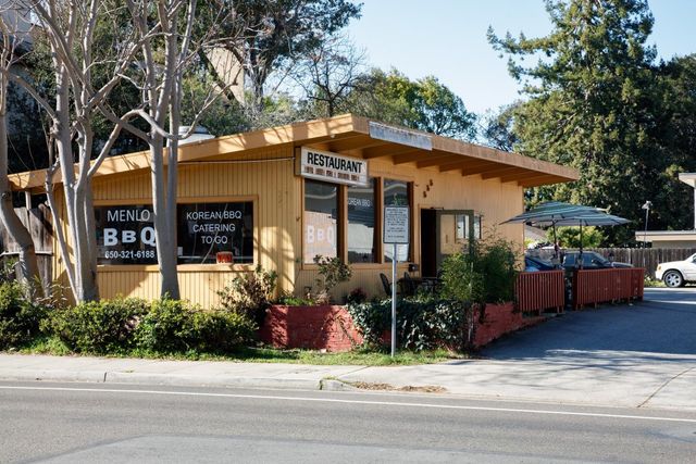 a front view of a house with garden and plants