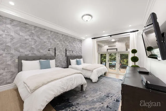 a living room with furniture