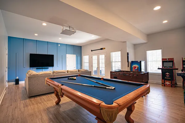 a outdoor living space with furniture and a potted plant