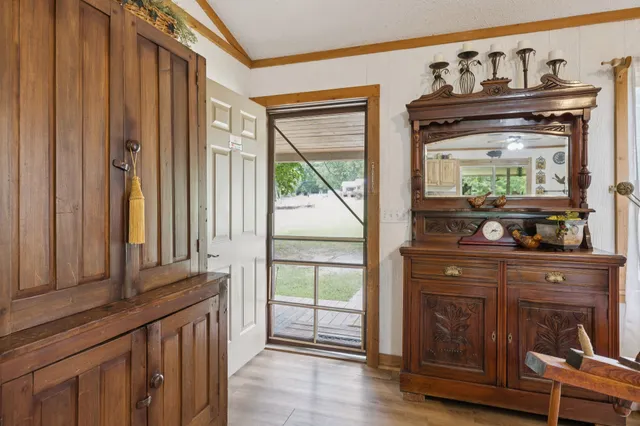 a kitchen with lots of counter top space