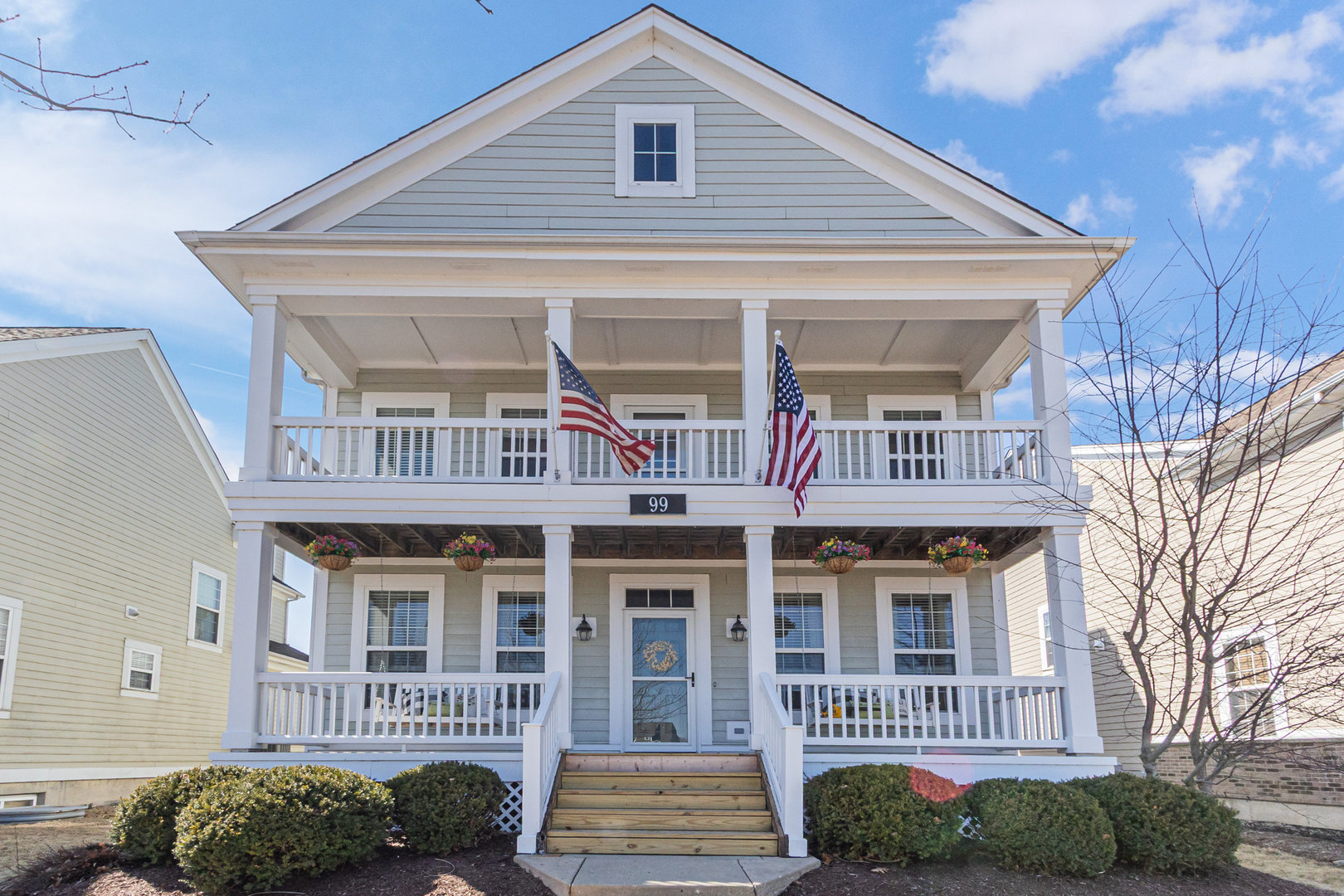 a front view of a house