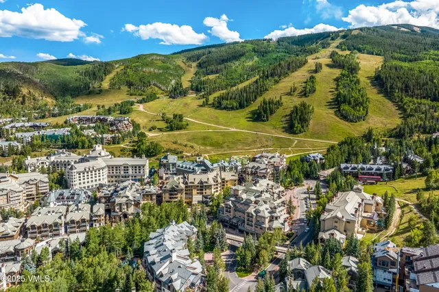 an aerial view of a building