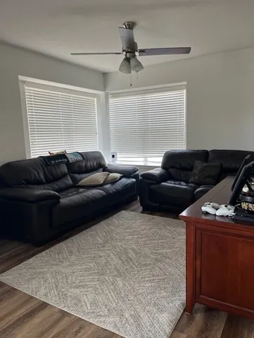 a living room with furniture