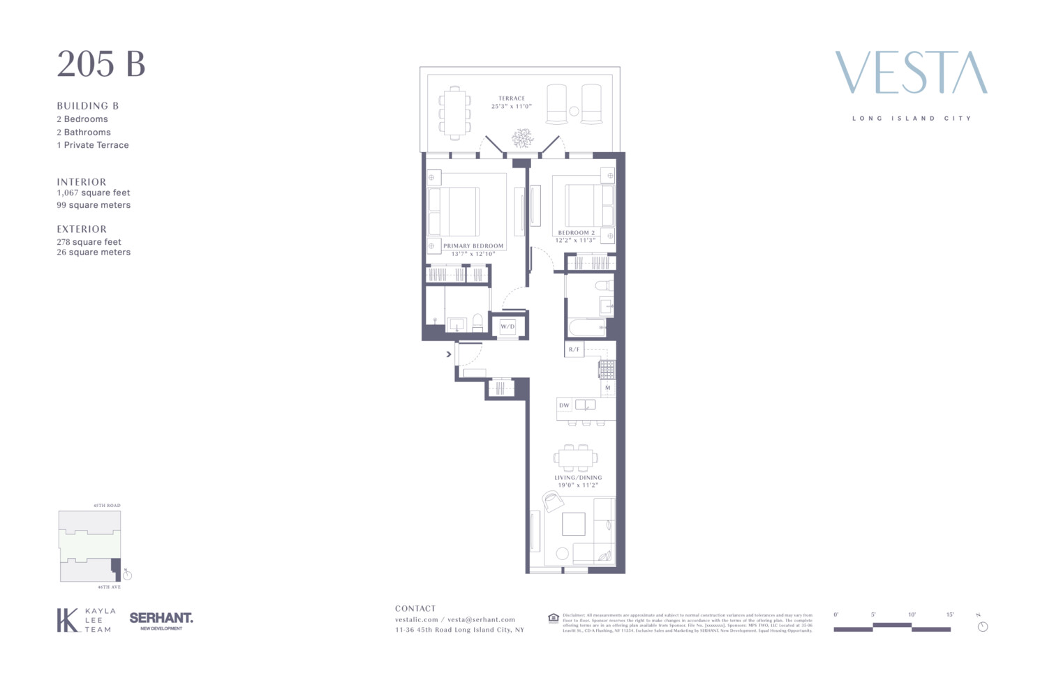 11-36 45th Road, Unit 205B Queens, NY 11101 - Photo 12 of 12 a picture of a floor plan