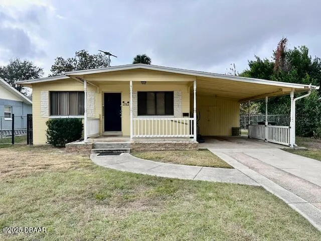 a view of a house with a porch