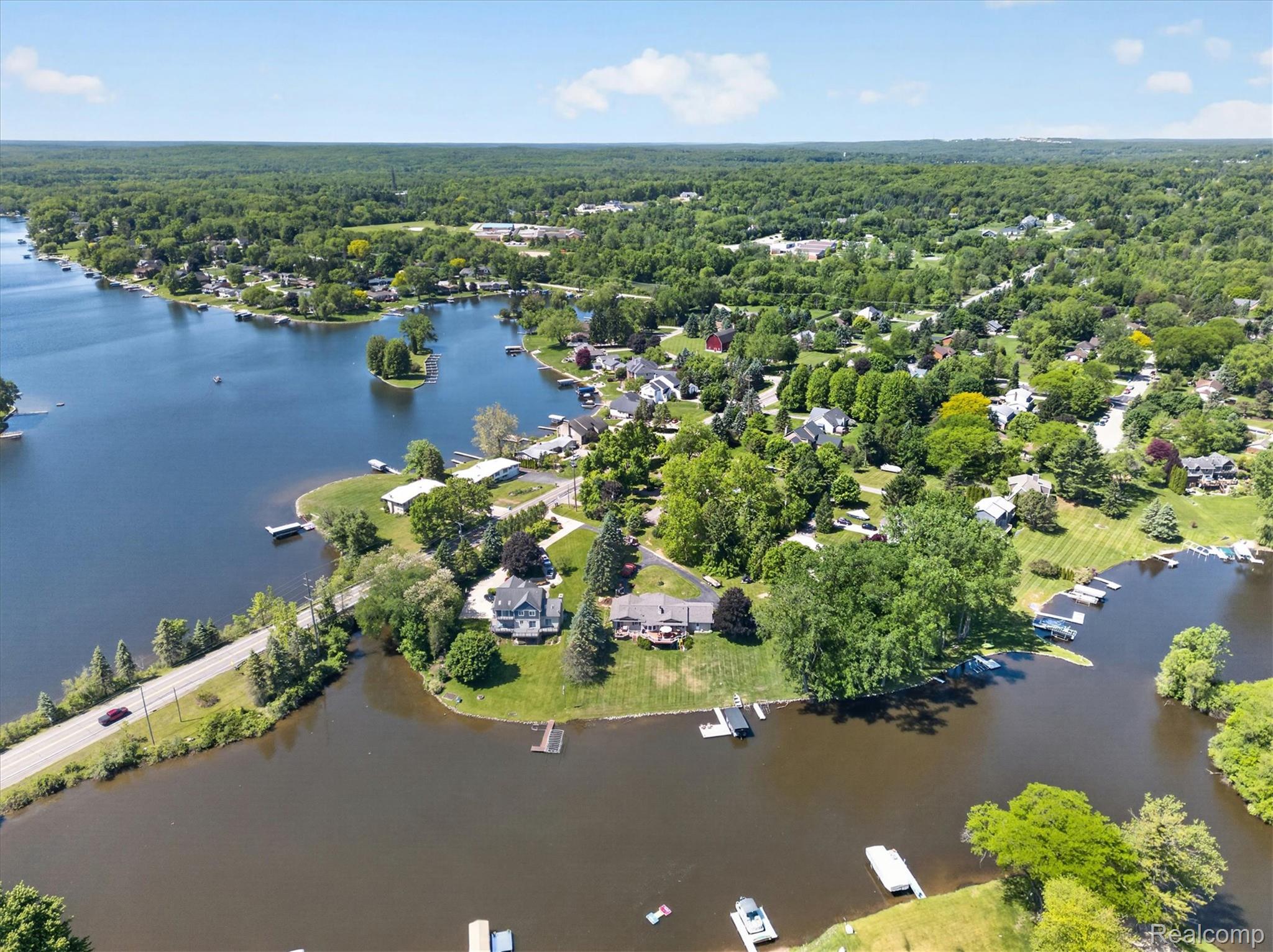 3860 East Commerce Road Commerce Township, MI 48382 - Photo 60 of 72 Expansive waterfront property featuring direct water access and multiple private docks