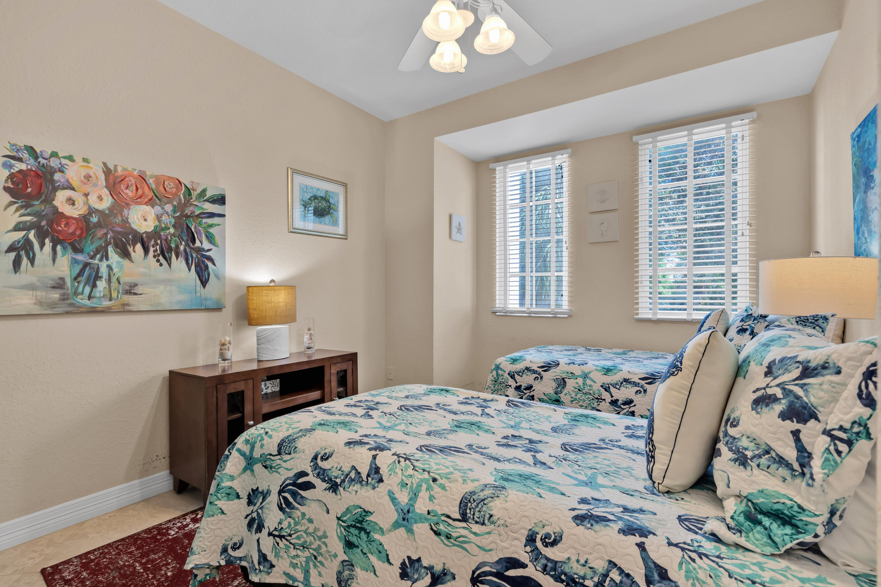 97501 Overseas Highway, Unit 607 Key Largo, FL 33037 - Photo 35 of 73 a bedroom with a bed and wooden floor