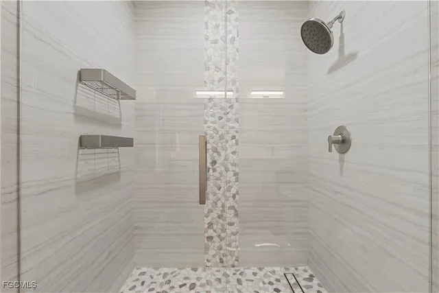 a bathroom with a shower