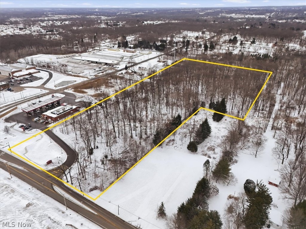 East Turkeyfoot Lake Road Green, OH 44312 - Photo 10 of 15 Snowy aerial view with property parcel outlined