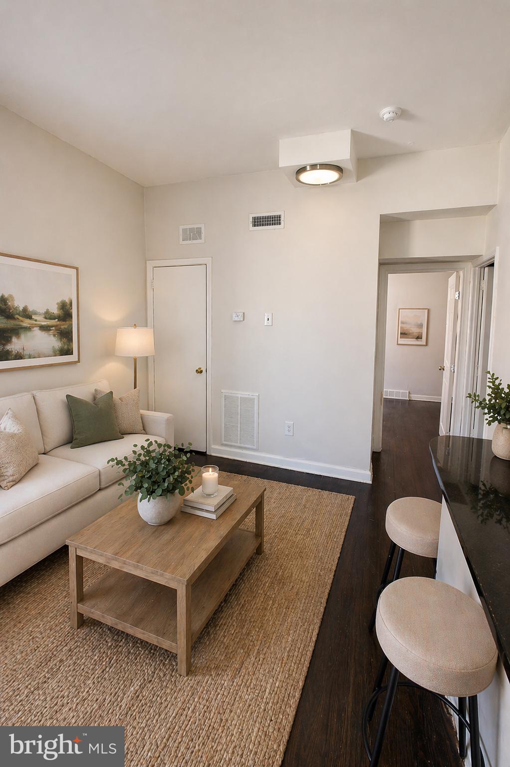 5608-00 Ridge Avenue, Unit R2 Philadelphia, PA 19128 - Photo 2 of 6 a living room with furniture and a potted plant