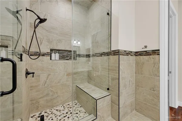 a bathroom with a shower