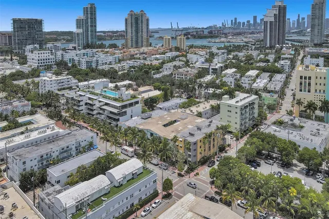 a view of a city with tall buildings