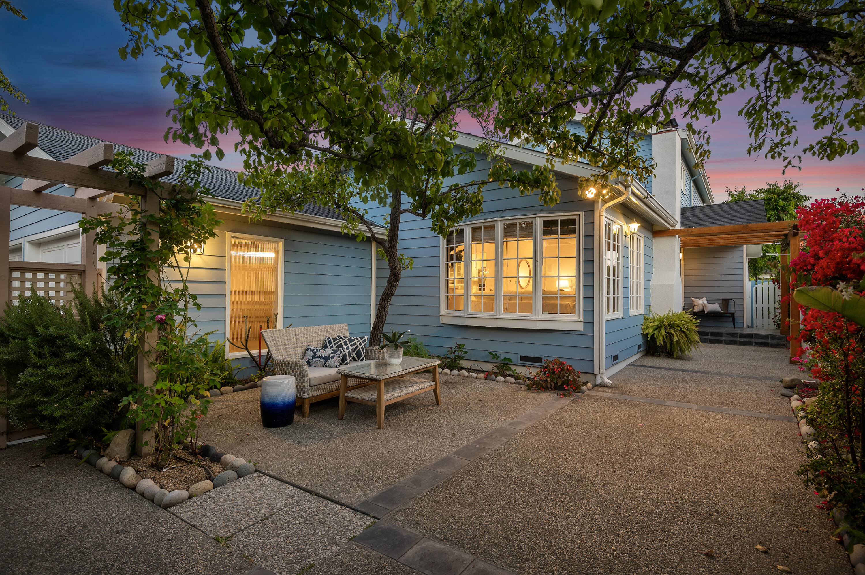 31 Cedar Lane Santa Barbara, CA 93108 - Photo 3 of 39 02 - Front Patio (Twilight)