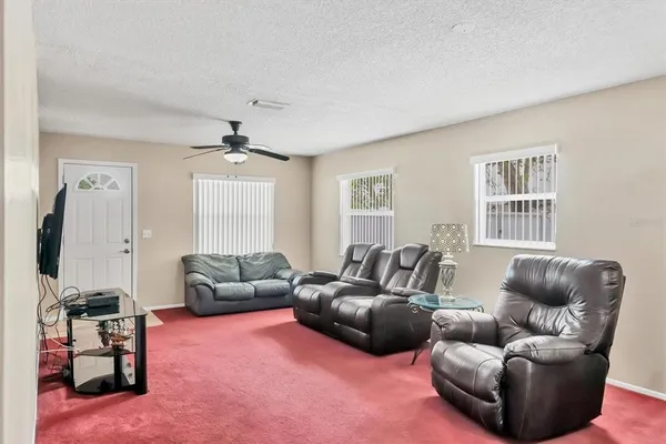 a living room with furniture