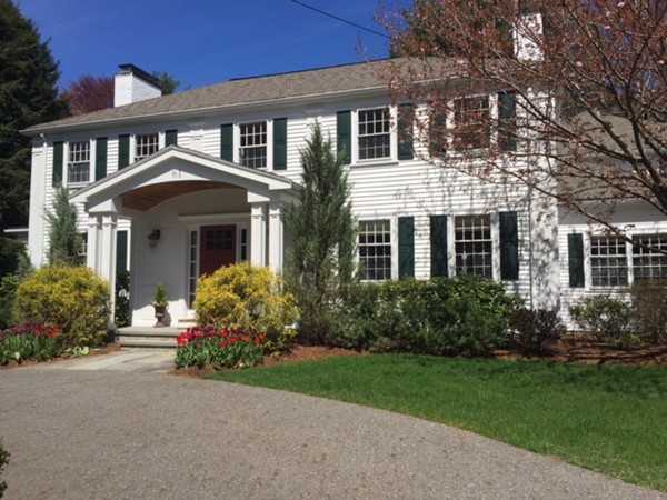 61 Hundreds Road Wellesley, MA 02481 - Photo 29 of 29 front view of a house with a yard