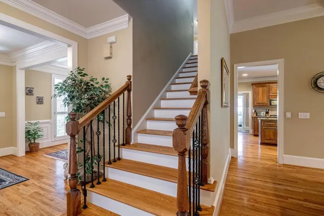 a bathroom with a sink vanity and a mirror