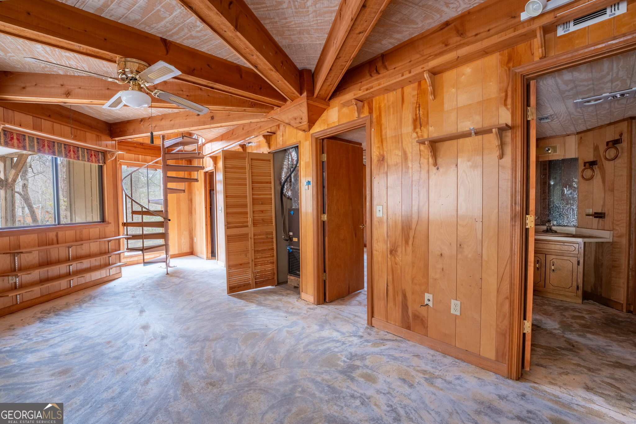 159 Clare Lane Rabun Gap, GA 30568 - Photo 23 of 41 a view of empty room with wooden walls