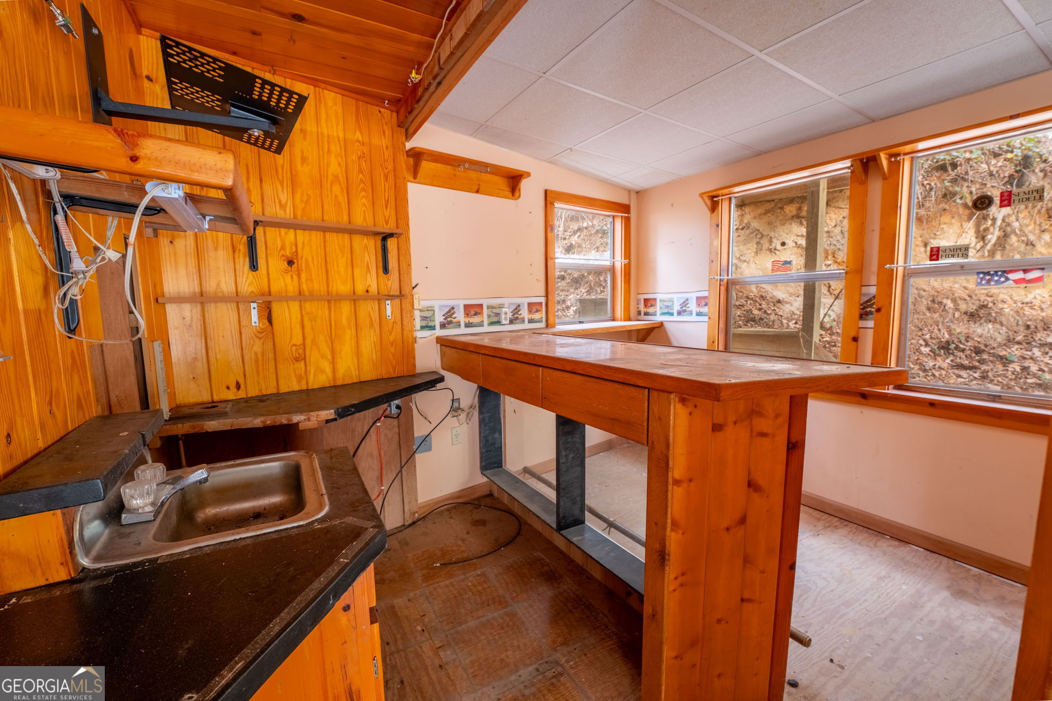 159 Clare Lane Rabun Gap, GA 30568 - Photo 29 of 41 a view of a kitchen with a large window